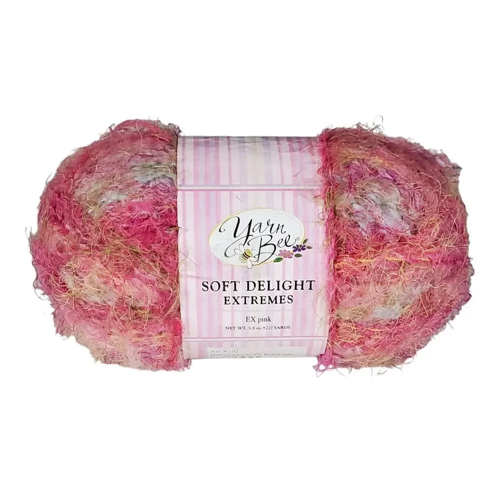 New Yarn Bee Soft Delight Extremes Ex Pink Color #1200 Lot 1820 3.6 Oz Crafting